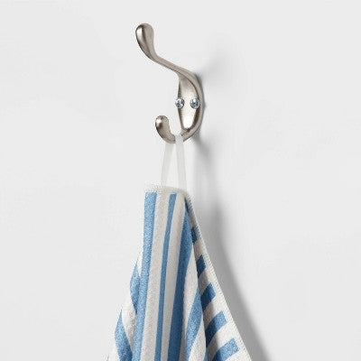 2pc Quick Dry Striped Waffle Oversize Bath Towel Blue - Room Essentials