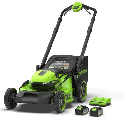Greenworks POWERALL 2x24V 21" Self-Propelled Mower with (2) 5.0Ah Batteries and Charger (LOCAL PICKUP ONLY)