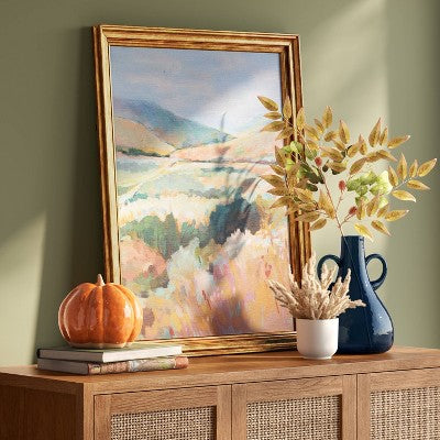 24"x30" Colorful Landscape Canvas Board Framed Art - Threshold (LOCAL PICKUP ONLY)