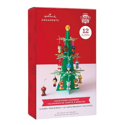 Hallmark 12pc PAW Patrol Countdown Calendar Mini Christmas Tree Ornament Set