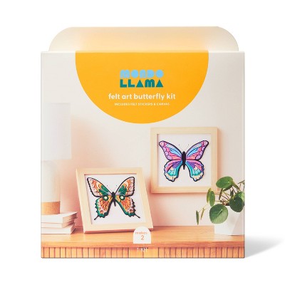 2pk Layered Felt Butterfly Art Kit - Mondo Llama: DIY Craft Activity, Includes Frame & Instructions, Ages 12+