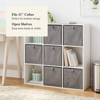11" 9 Cube Book Shelf White - Brightroom (LOCAL PICKUP ONLY)