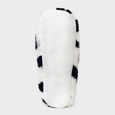 Women's Hearts Cozy Slipper Socks w/Grippers Black/Ivory M/L