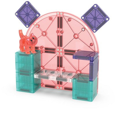 MAGNA-TILES Cat Tree Magnetic Building Set: Educational Math, Creative Engineering, Fine Motor Skill Development, 10 Pieces