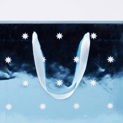 Blue Foil with White Star Dot Large Vogue Bag - Spritz