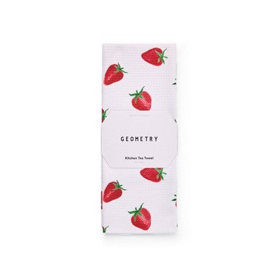 Geometry Kitchen Tea Towel Berry Cute