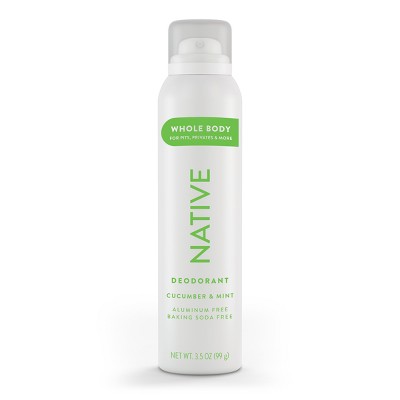 Native Whole Body Deodorant Spray - Cucumber & Mint - Aluminum Free - 3.5oz