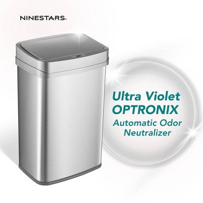 Nine Stars Odor Neutralizing Touchless Infrared Motion Sensor Trash Can Rectangular (LOCAL PICKUP ONLY)