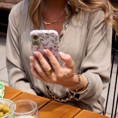 Wristlet Phone Strap - heyday Woven Rope with Metal Accents - Beige