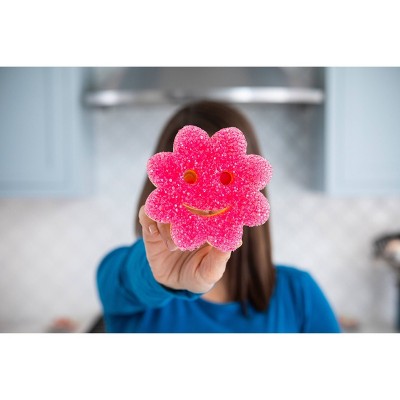 Scrub Daddy Scrub Mommy Power Flower Dual-Sided Scrubber + Sponge - Pink: Foam Material, Cleaning Tools Accessory, 1.63" Depth