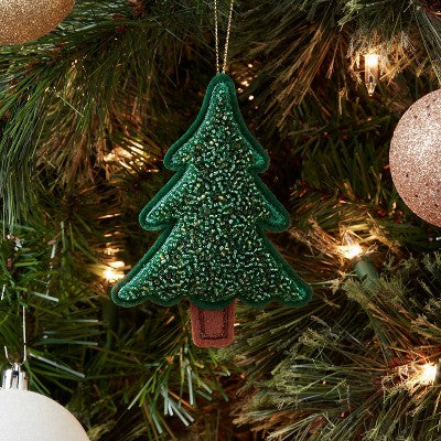 Beaded Fabric Tree Christmas Ornament Green - Wondershop