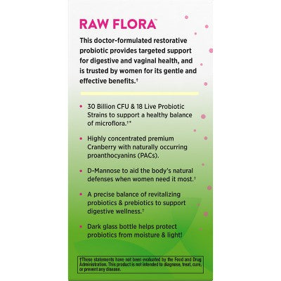 Nature's Truth Women's Care Raw Flora 30B Probiotic Capsules - 33ct