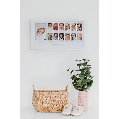 Pearhead First Year Frame - White: Multiple Image, Horizontal Orientation, Wall Mount, Holds 13 Photos