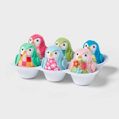Featherly Friends 7pc Fabric Easter Egg Carton - Spritz