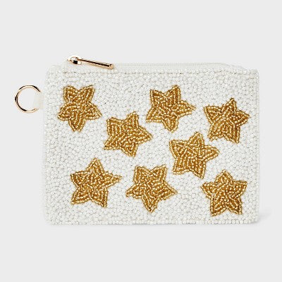 Star Beaded Pouch - Universal Thread White/Gold