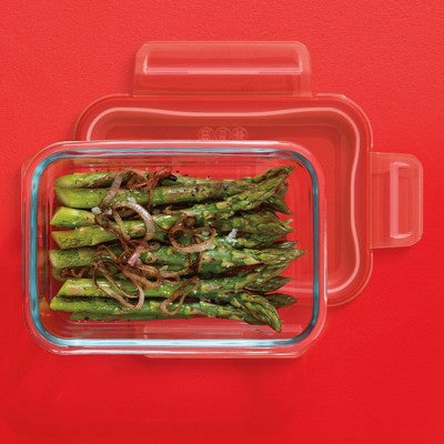 Pyrex Freshlock 2pc Glass Value Pack Rectangle Baking Dish Red: Freezer & Microwave Safe, 16 Volume, 2 Year Warranty