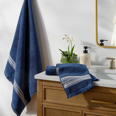 2pk Americana Striped Hand Towels Blue - Threshold