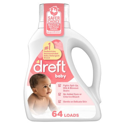 Dreft Baby HE Fights Stains Removes Odors Liquid Laundry Detergent 64 Loads - 84 fl oz