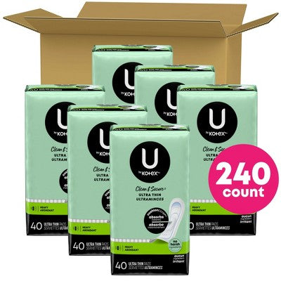 U by Kotex Clean & Secure Heavy Ultra-Thin Feminine Fragrance Free Pads - Unscented - 40ct