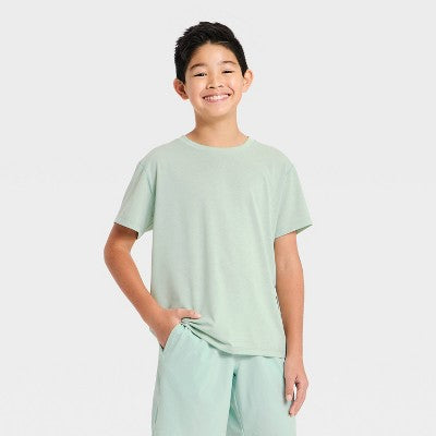 Boys' Short Sleeve Active T-Shirt - Heather Green XXL