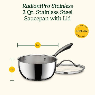 Cuisinart Radiant Pro 2qt Stainless Sauce Pan with Lid