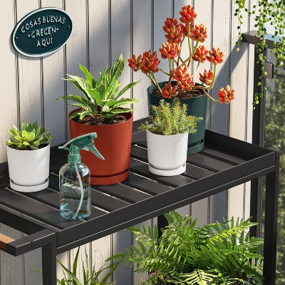 Recycled Resin Indoor Outdoor Planter Pot Green 6"x6"x6" - Room Essentials