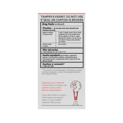 Cabinet Health Acetaminophen Pain Reliever and Fever Reducer Refillable Glass Bottle - 120ct