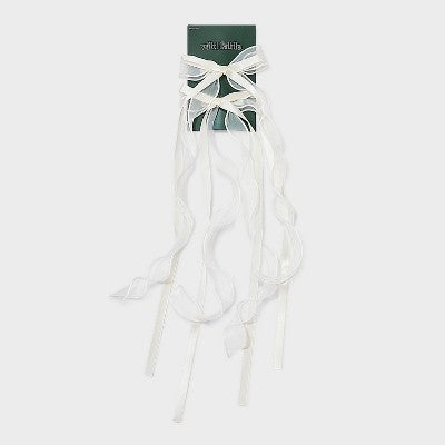 Tulle Bow Barrette 2 Pack - Wild Fable Ivory