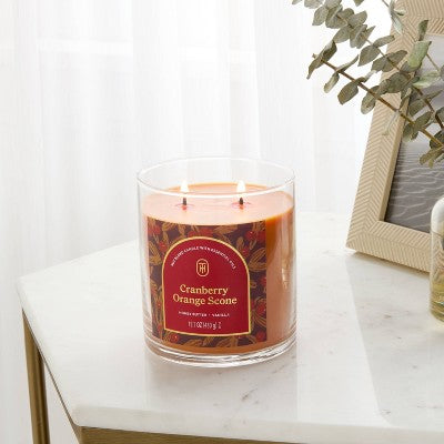 2 Wick 15.1oz Lidded Jar Candle Cranberry Orange Scone - Threshold