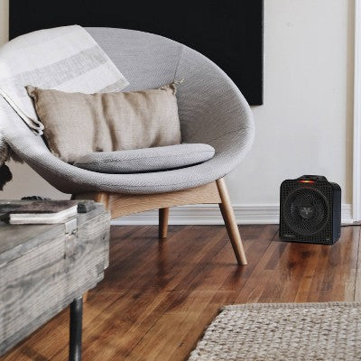 Vornado Velocity 4 Whole Room Vortex Indoor Heater: Portable Electric Space Heater with Adjustable Thermostat, 1500W, Black