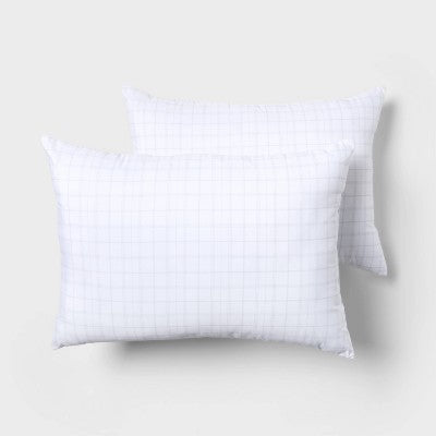 Standard/Queen 2pk Firm Support Dorm Bed Pillows Cover Made with Recycled Materials Moisture Wicking Allergy Protection - Room Essentials (LOCAL PICKUP ONLY)
