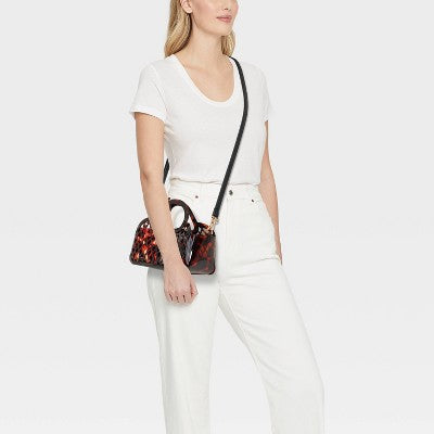Jelly Mini Cage Tote Crossbody Bag - A New Day Brown