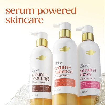 Dove Beauty Serum+Radiance Oil Body Wash - 50% Glycerin Serum - 15.3 fl oz: Vegan, Floral & Citrus Scent, Normal & Dry Skin