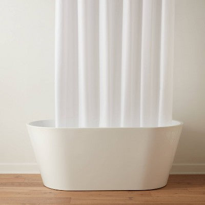 71"x71" RPET Fabric Mid Weight Shower Liner White - Threshold: Mildew Resistant, Machine Washable, Grommet Top