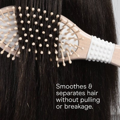 Conair Ceramic Wood Wooden Bristle Cushion Hair Brush - All Hair