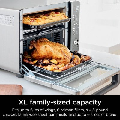 Ninja Double Stack XL Countertop Oven and Air Fryer with SmartFinish & DualZone Technology DCT601: Stainless Steel, Convection Bake, Air Fry (LOCAL PICKUP ONLY)