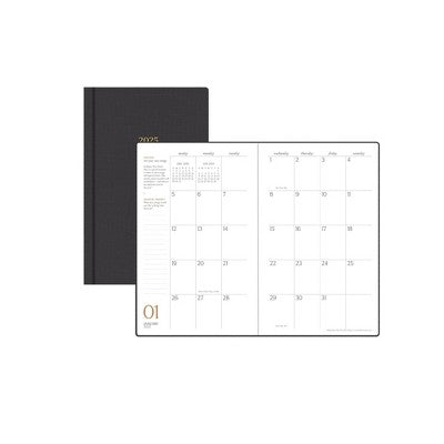 Marie Kondo for BlueSky 2025 Weekly/Monthly Planner 8.19"x5.16" Charcoal Fabric