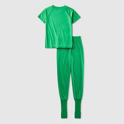 Kids' Adaptive 2pc Pajama Set - Cat & Jack Green M