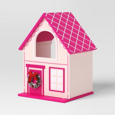 Featherly Friends Wood House Christmas Figurine - Wondershop Pink