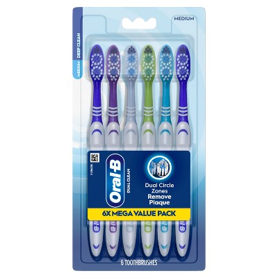 Oral-B Dual Clean Toothbrush - Medium - 6ct