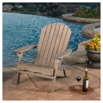 Hayle Reclining Wood Adirondack Chair with Footrest: Weather-Resistant Patio Furniture - Christopher Knight Home (LOCAL PICKUP ONLY)