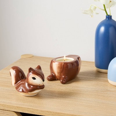 Squirrel Figural Ceramic Cafe Latte Jar Candle - Room Essentials