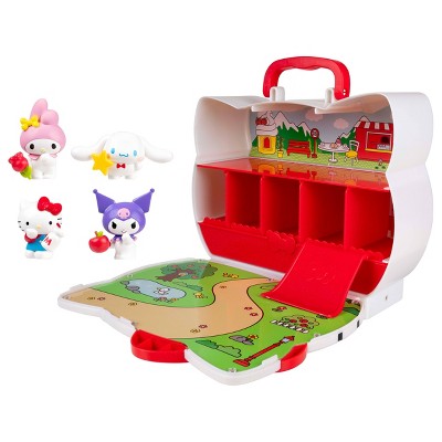 Hello Kitty Red Bow Medium Display Carry Case: Includes 4 Mini Figures