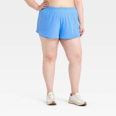 Women's Mid-Rise Mesh Run Shorts 3" - All In Motion Blue XS