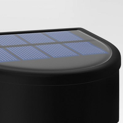 2pk Insert Lens Deck Solar LED Outdoor Step Lights Matte Black - Threshold: Weather-Resistant, Automatic Lighting, Hang/Stake Options