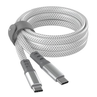 Just Wireless 10' Ultra Braided USB-C to USB-C Flat Cable - Slate White