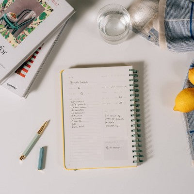 Papier 150pg Recipe Journal 9.84"x7.48" Orange Tree: Guided Spiral Notebook for Recipes, Hard Cover, Adult Stationery
