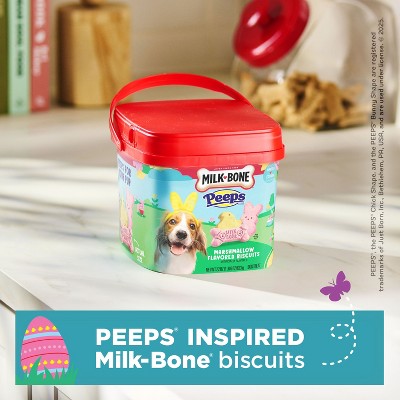 Milk-Bone Peeps Easter Pail Marshmallow Flavor Crunchy Dog Treats - 22oz