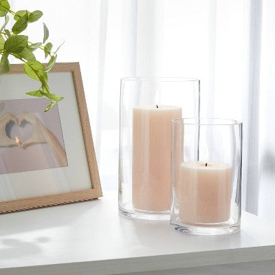 Clear Hurricane 3" x 4" Pillar Candle Holder - Room Essentials