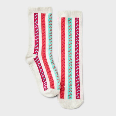 Adult Cake Slice Crew Socks - Cream One Size Fits Most